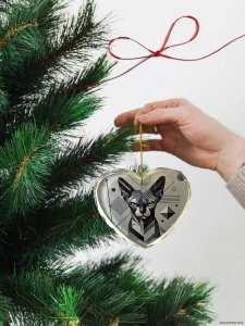 🎄 Vánoční ozdoba - geometrická královna - průhledné srdce 🖤