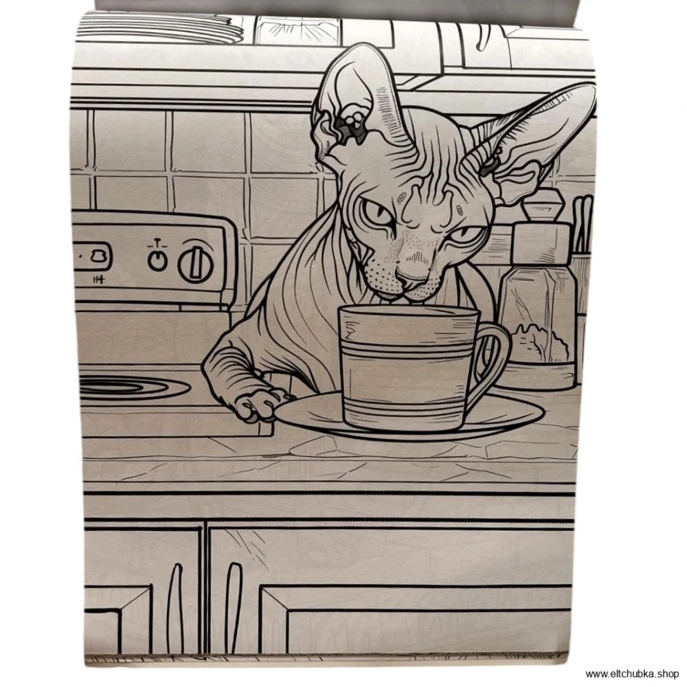 Omalovánky se Sphynx tématikou – Formát A4, 22 stránek